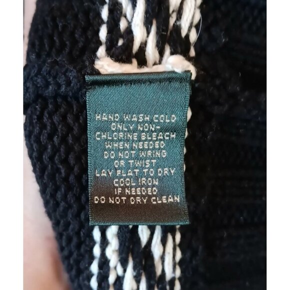 Ralph Lauren LRL Sweater Jacket Black Cream Aztec Southwestern Western L - Picture 9 of 9